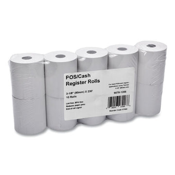 Iconex™ Direct Thermal Printing Thermal Paper Rolls, 3.13" X 230 Ft, White, 10-pack freeshipping - TVN Wholesale